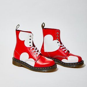Dr. Martens Pascal Poppy Red & White Lace up boots